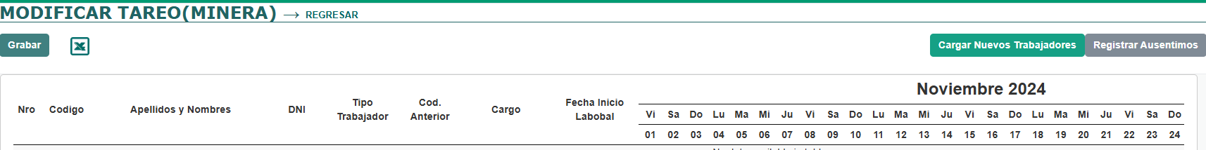 Cargar Tareo